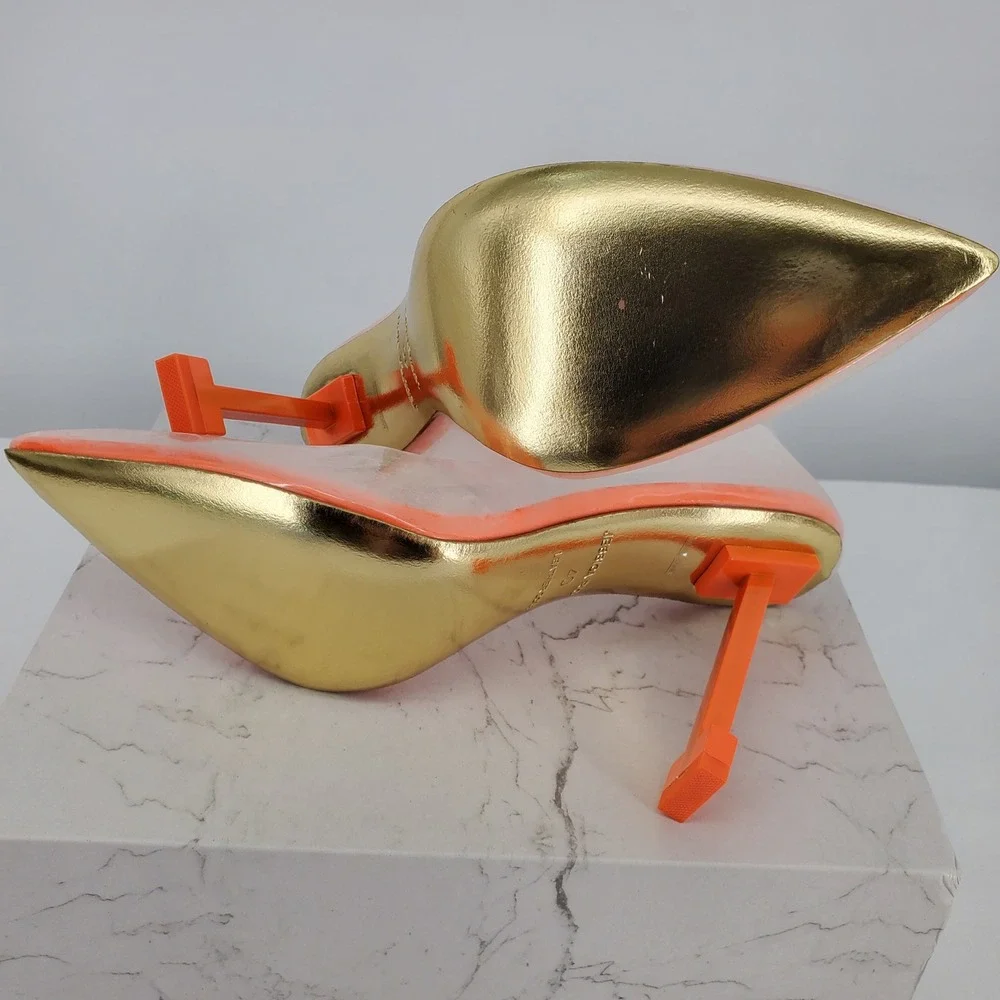 Jessica Rich So Fancy Clear Vinyl‎ Pointed Toe Heels Orange Womens Size 40 = 10
